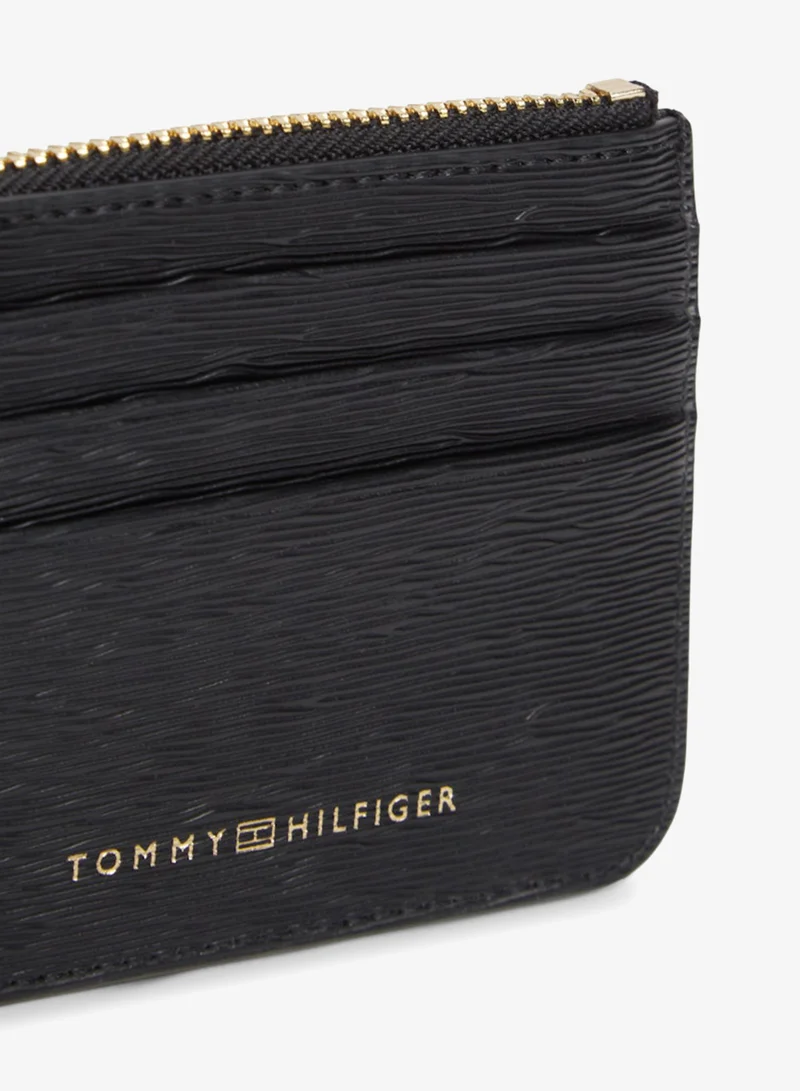 Tommy Hilfiger Black Modern Metallic Logo Credit Card Holder for Women | Best Price UAE